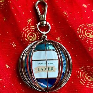 SALE! La Mer Cream Jar Half Globe Keychain or Purse Charm NWOT